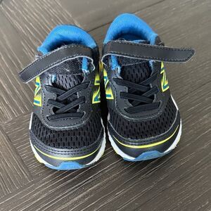 New Balance Gymshoes, sneakers, black, blue, yellow, size 4c, toddler, baby